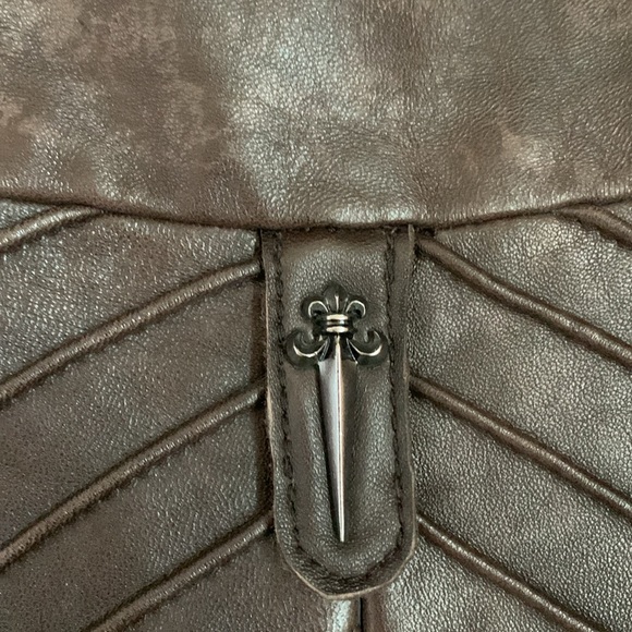 Faith Connexion Designer Men’s Brown Leather Studded Biker Bomber Jacket - Picture 10 of 13